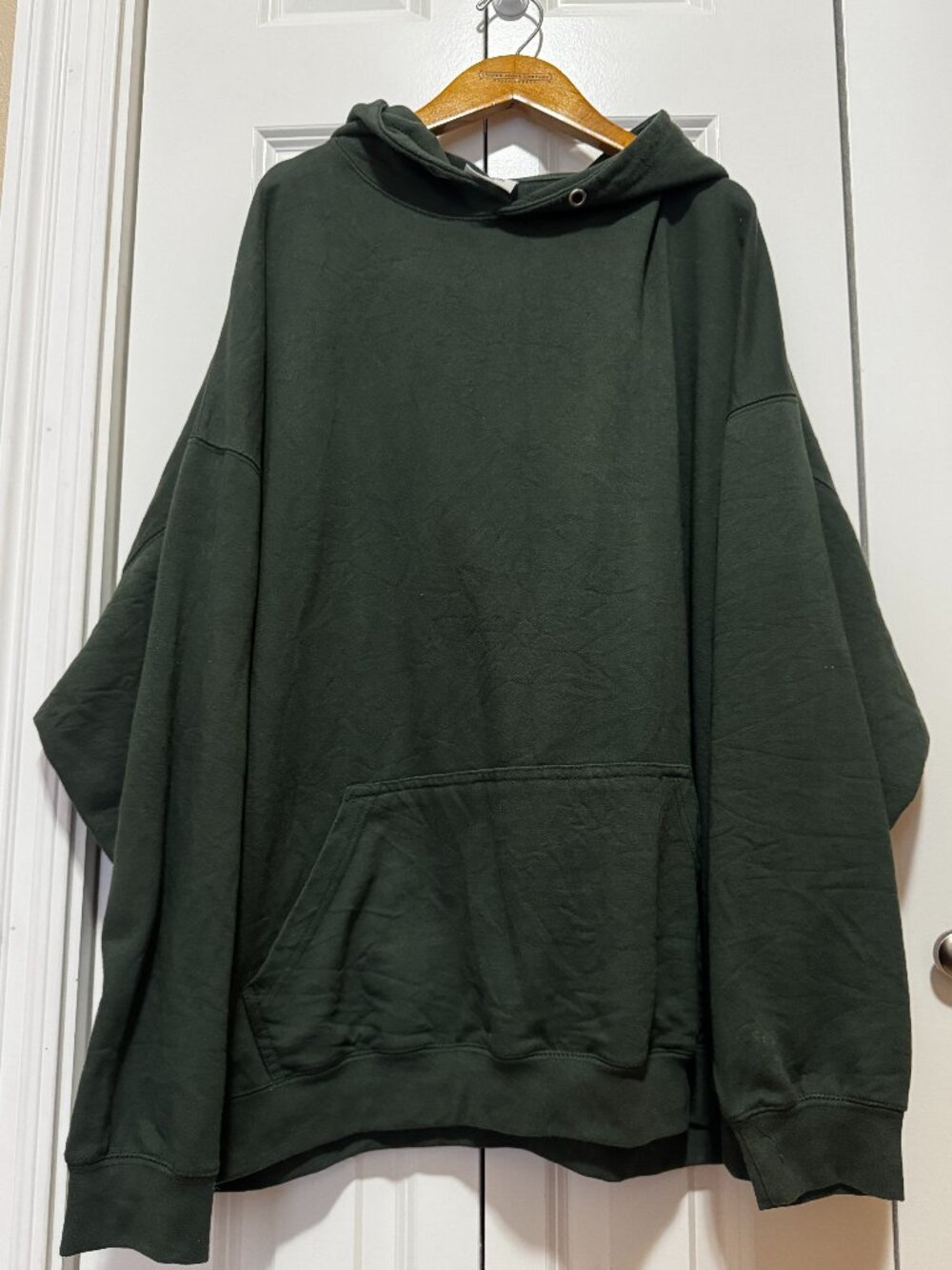 Homespun 3XL Forest Green Pullover Hoodie Fleece Cotton Blend Oversized